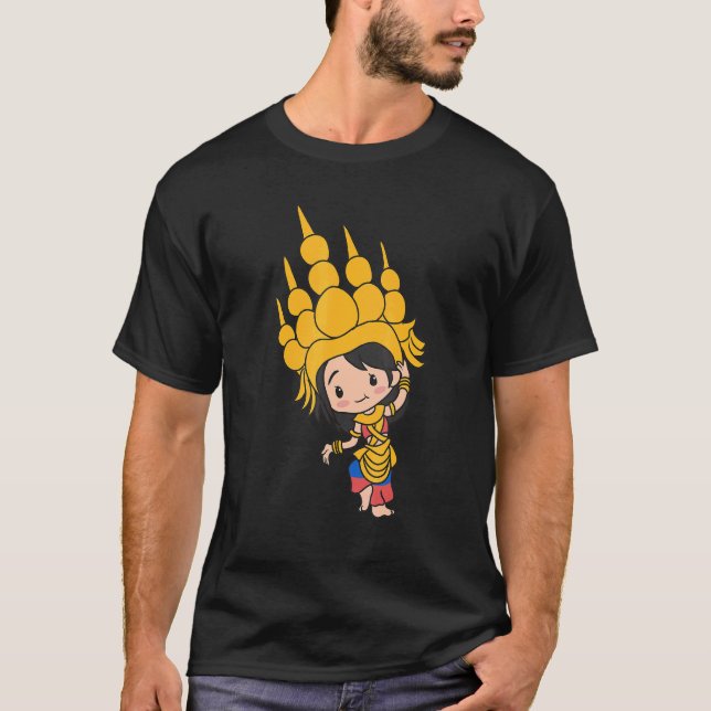 T-shirt Cambodge Khmer traditionnelle danse Apsara (Devant)