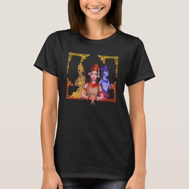 T-shirt Cambodge Khmer traditionnelle danse Apsara (Devant)