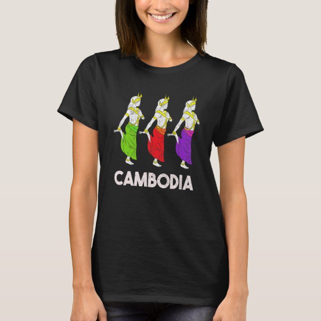 T-shirt Cambodge Khmer traditionnelle danse Apsara (Devant)
