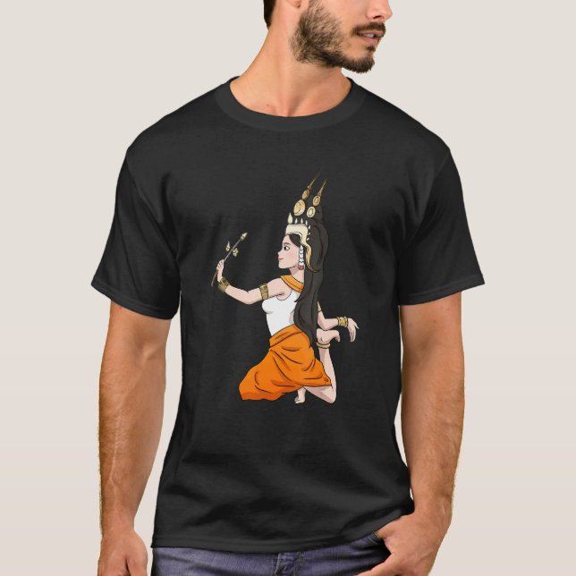 T-shirt Cambodge Khmer traditionnelle danse Apsara (Devant)
