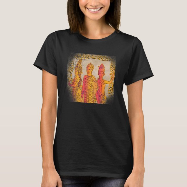 T-shirt Cambodge Khmer traditionnelle danse Apsara (Devant)