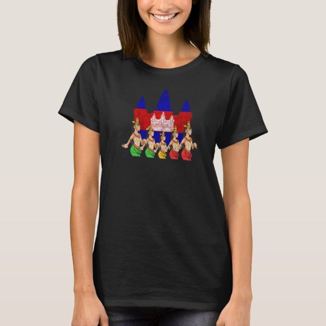 T-shirt Cambodge Khmer traditionnelle danse Apsara (Devant)