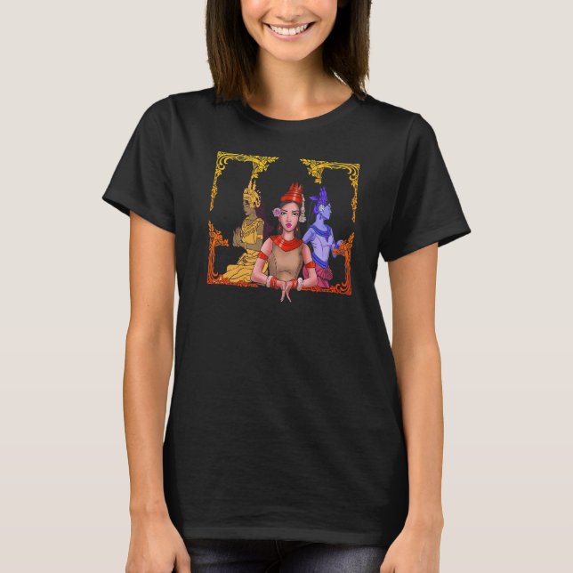 T-shirt Cambodge Khmer traditionnelle danse Apsara (Devant)