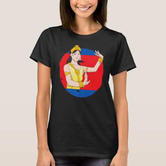 T-shirt Cambodge Khmer traditionnelle danse Apsara (Devant)