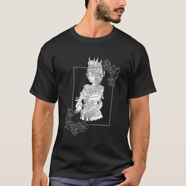 T-shirt Cambodge Khmer traditionnelle danse Apsara (Devant)