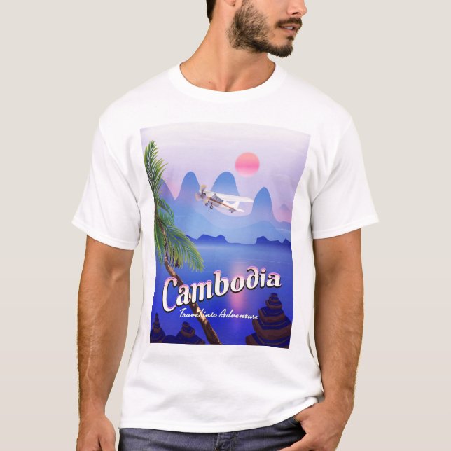 T-shirt Cambodge 'Voyagez dans l'aventure' (Devant)