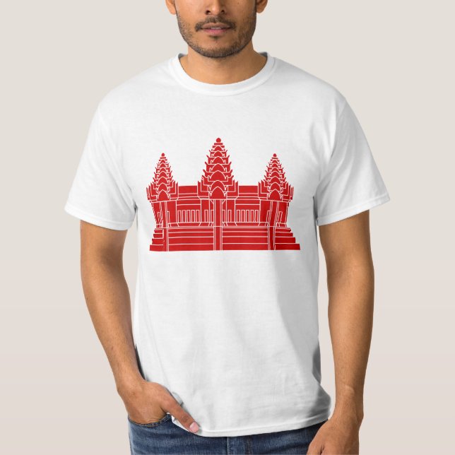 T-shirt Cambodgien d'Angkor Vat/drapeau de Khmer (Devant)