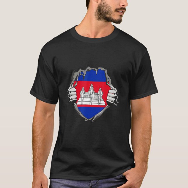 T-shirt Cambodia Flag (Devant)