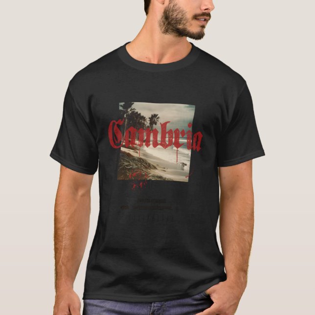 T-shirt Cambria California Ca Tattoo Surf de plage (Devant)