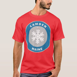 T-shirt Camden Maine ME Hiver Flocon de neige Badge Souven
