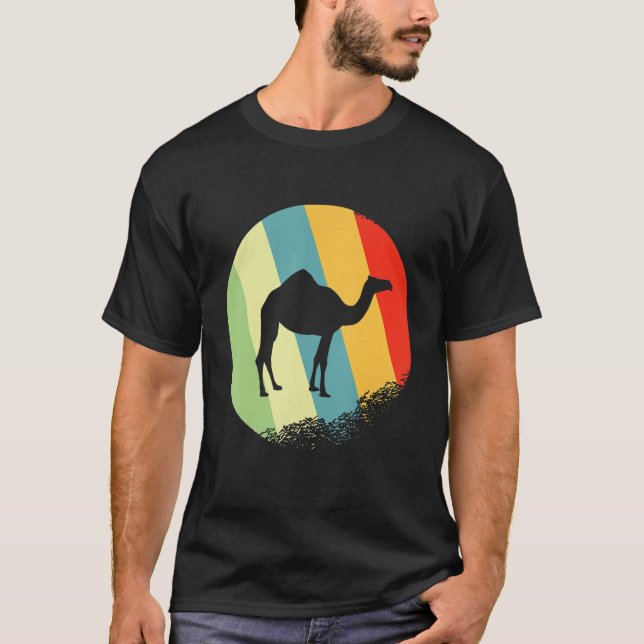 T-shirt Camel Animal Round Avec Couleurs Rétro (Devant)