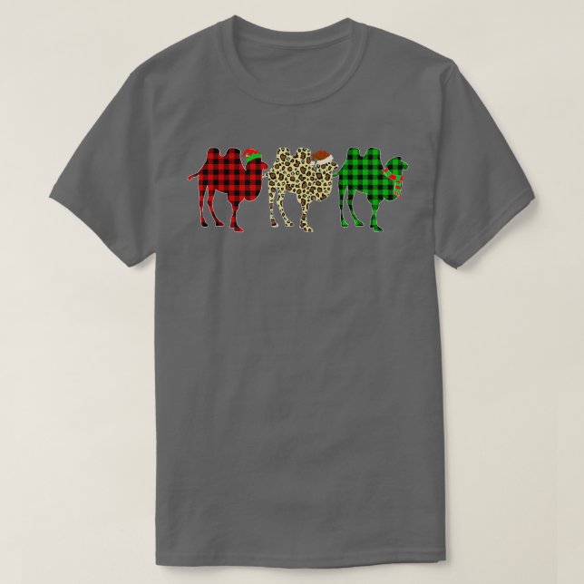 T-shirt Camel Christmas Tree Lights Funny Animals Xmas Paj (Design devant)