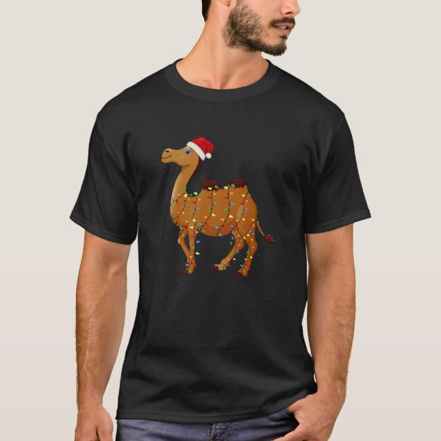 T-shirt Camel de Santa Hat Amoureux des animaux Noël cadea (Devant)