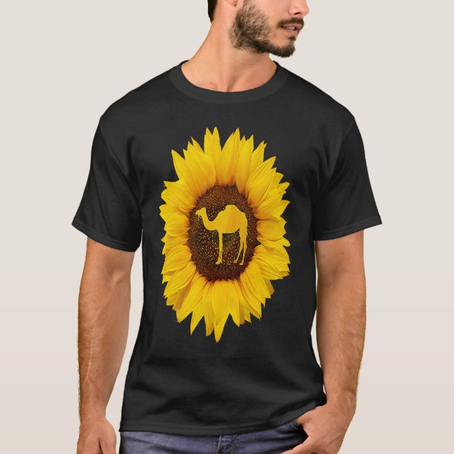 T-shirt Camel  For Women Men Calf Animal Sunflower (Devant)
