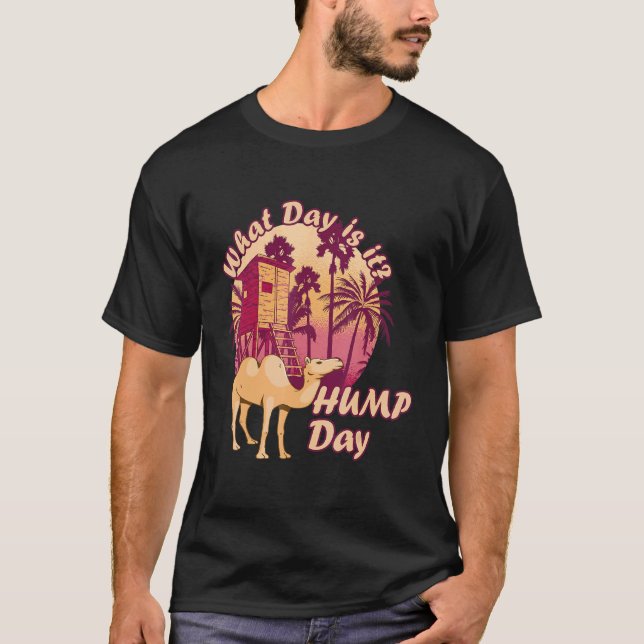 T-shirt Camel Hump Day Palm Tree Nipa Hut Hump Day Camion (Devant)