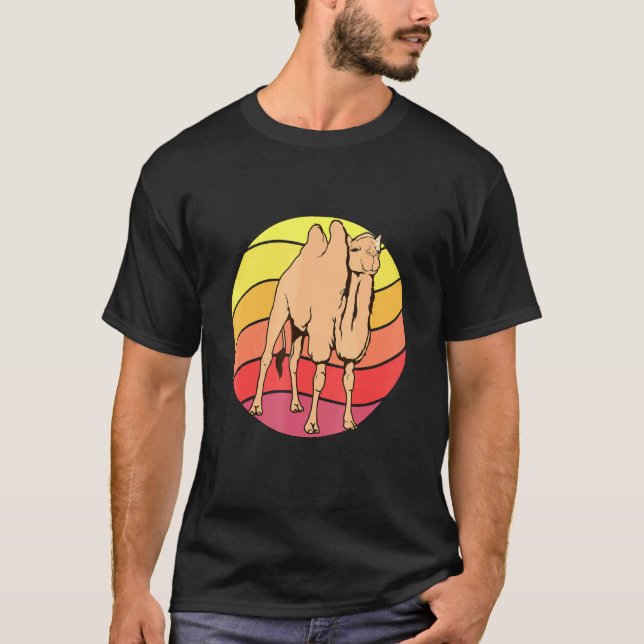 T-shirt Camel Retro Sunset Camel Camel (Devant)