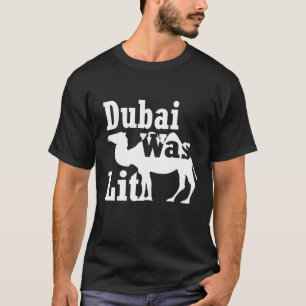 T-shirt Camel Riding Souvenir Dubai Était Éclairé