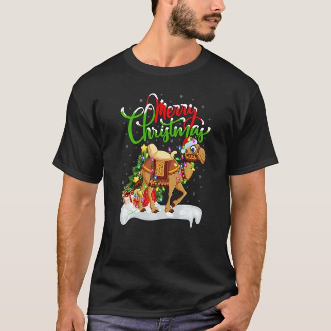 T-shirt Camel  Xmas Decorations Santa Camel Christmas (Devant)