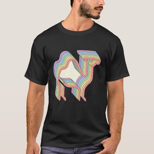 T-shirt Camel Yikes Esthétique Arc-en-ciel Animal Pastel V (Devant)