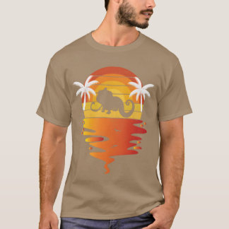 T-shirt Caméléon 70s rétro coucher de soleil reptile Camél