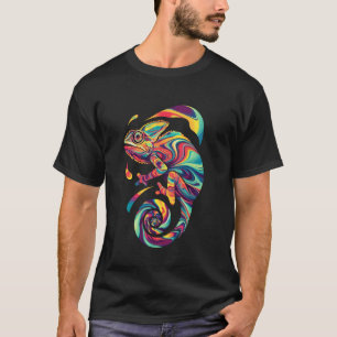 T-shirt Caméléon Abstrait Coloré Art Attrayant