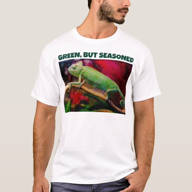 T-shirt Caméléon Vert Drôle  (Devant)