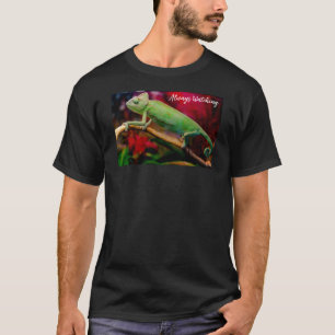 T-shirt Caméléon vert sur la branche