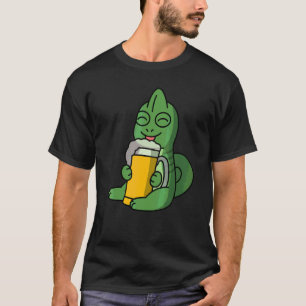 T-shirt Caméléons buvant de la bière animal de compagnie