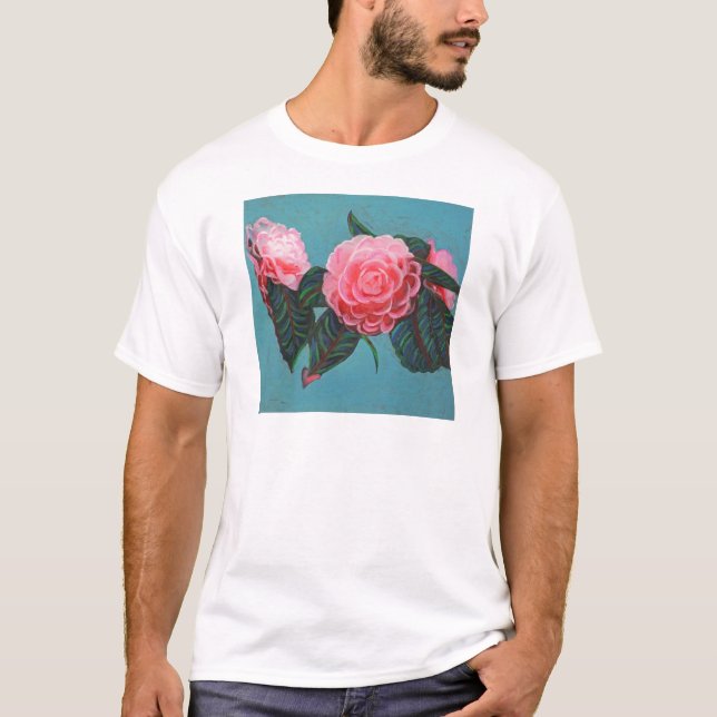 T-shirt Camellia Japonica Sky (Devant)
