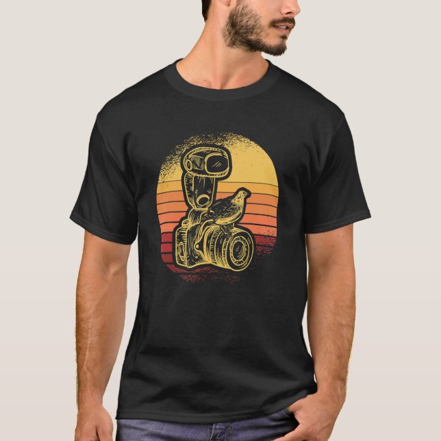 T-shirt Caméra Bird Retro Sunset Aperture Lens Photos Phot (Devant)