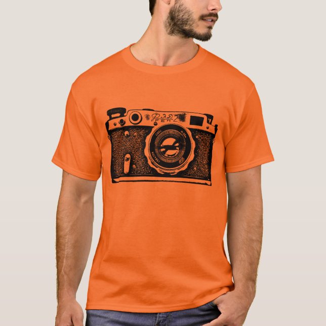 T-shirt Caméra géante soviétique russe - Noir (Devant)