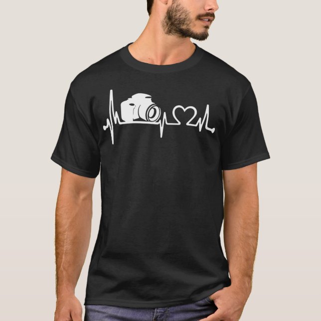 T-shirt Camera Photography Heartbeat  (Devant)