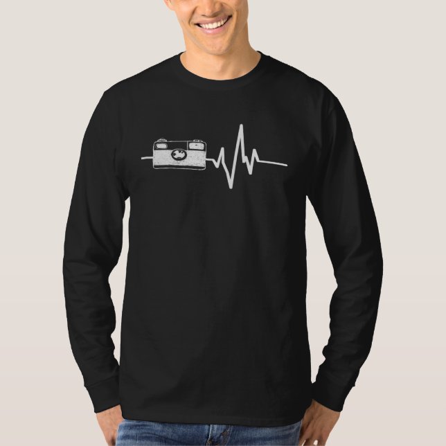 T-shirt Camera retro heart beat camera photography photogr (Devant)