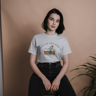 T-shirt Caméra vintage avec Floral, Retro Photographie art