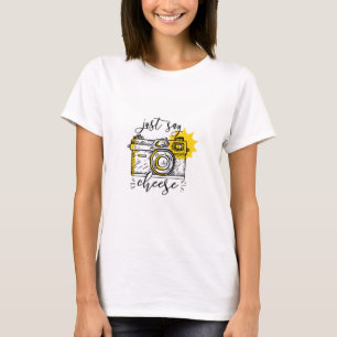 T-shirt Caméra vintage Juste Dire Cheese