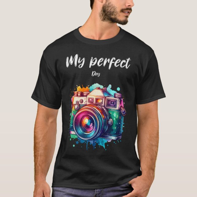 T-shirt Camera Watercolour Photographer Gifts For Birthday (Devant)