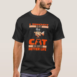 T-shirt Caméraman Chat Vidéographie Vidéaste Caméraman