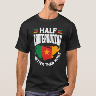 T-shirt Cameroun Camerounais Cameroun Drapeau à moitié Cam
