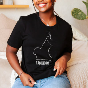T-shirt Cameroun Country Line Map Chemise Forme camerounai