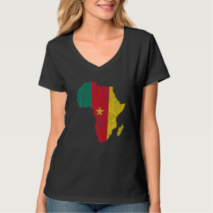 T-shirt Cameroun Drapeau Afrique Continent Silhouette Cade
