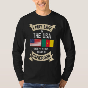 T-shirt Cameroun Drapeau Américain USA Dons Roots Cameroun