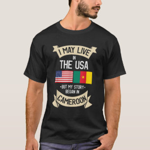 T-shirt Cameroun Drapeau Américain USA Dons Roots Cameroun