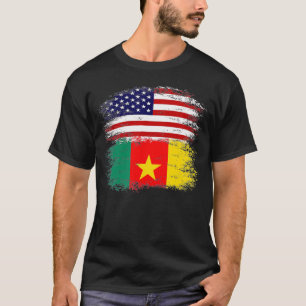 T-shirt Cameroun Drapeau Américain Vintage Retro Cadeau
