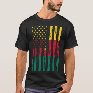 T-shirt Cameroun Drapeau Amérique US C'est dans mon ADN Ca