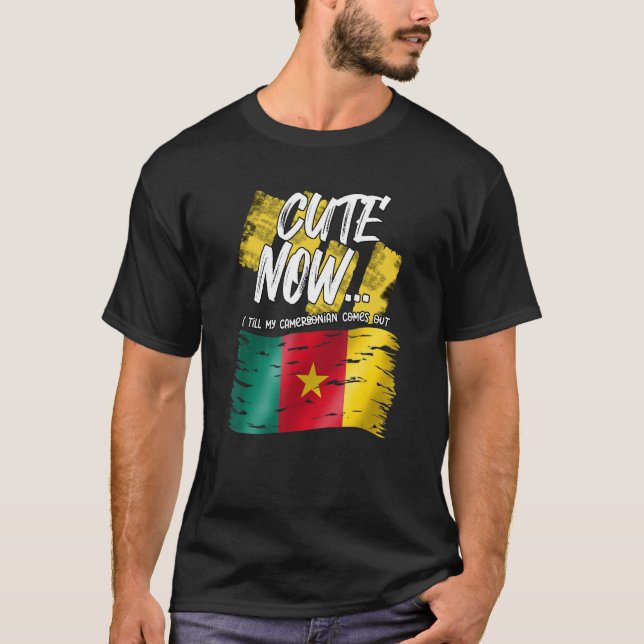 T-shirt Cameroun Drapeau Camerounais Fier Maigre Maintenan (Devant)