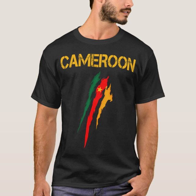 T-shirt Cameroun, drapeau du Cameroun, drapeau du Cameroun (Devant)