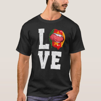 T-shirt Cameroun Drapeau Football Fan Amour Camerounais