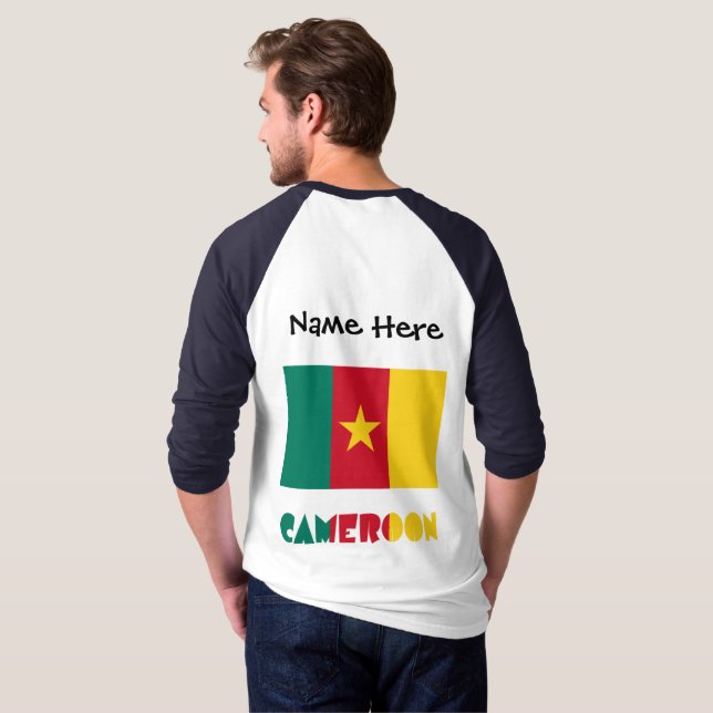 T-shirt Cameroun - Personnalisation noire du drapeau camer (Dos entier)