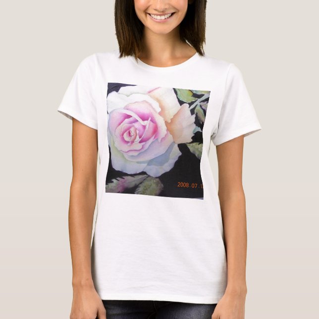 T-shirt Cami rose de l'aquarelle des femmes (Devant)