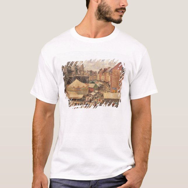 T-shirt Camille Pissarro | la foire dans Dieppe, Morni (Devant)
